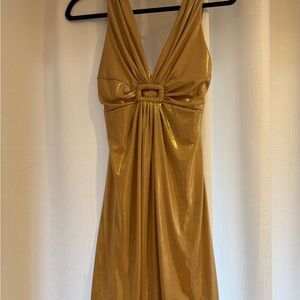 Jessica McClintock Gold Backless Dress